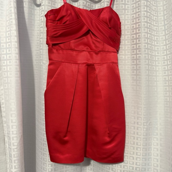 BCBG CORAL RED MINI DRESS - Picture 1 of 4